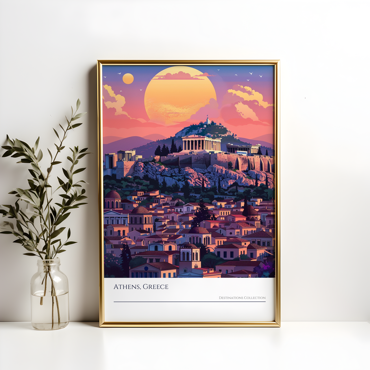 Athens Sunset Poster