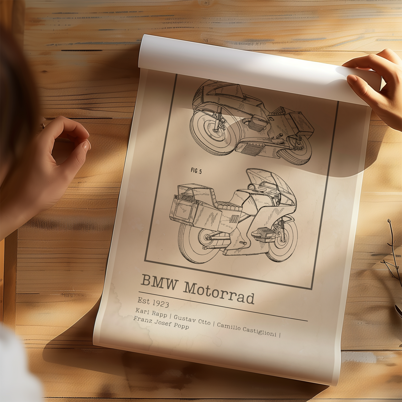 Vintage BMW Blueprint Poster