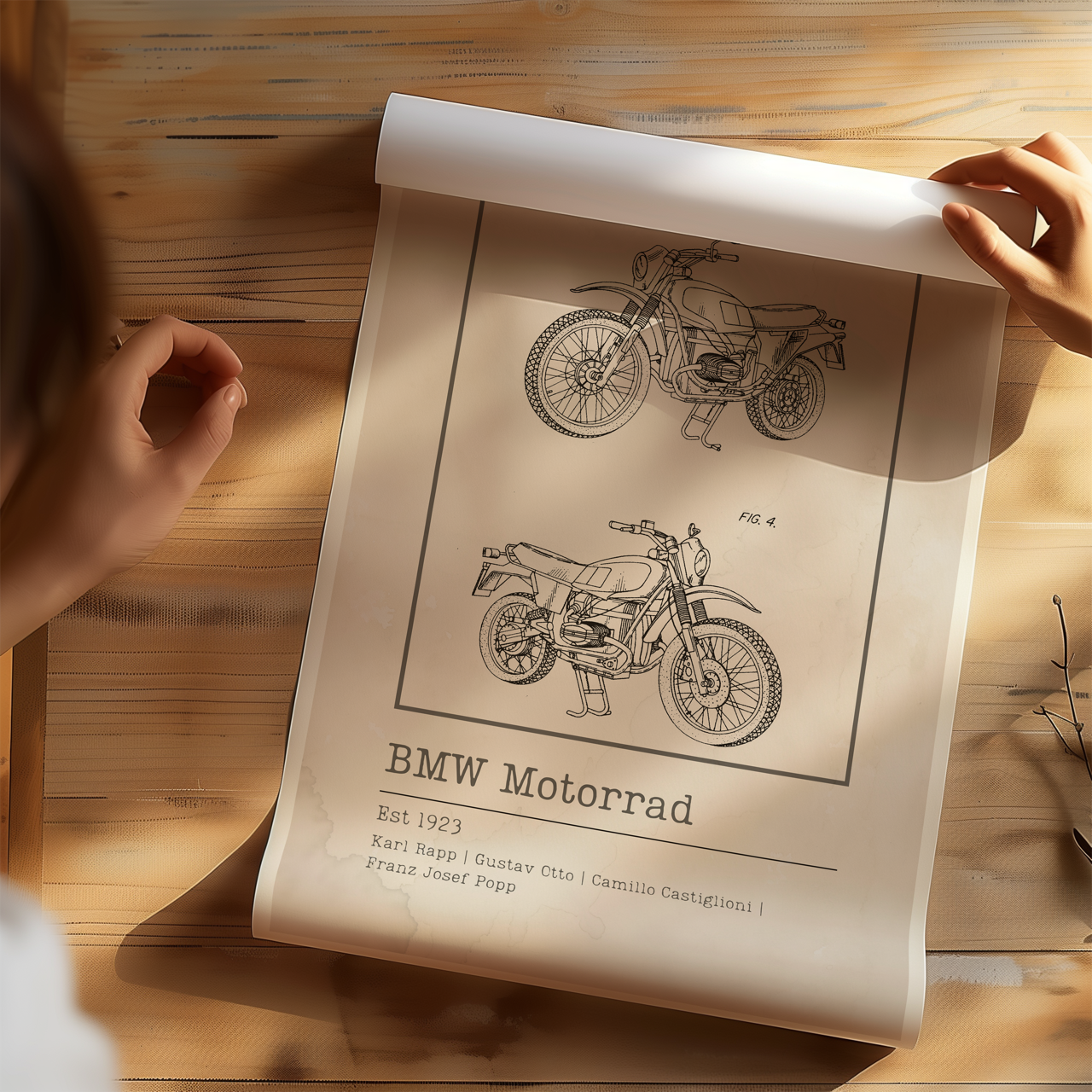 Vintage BMW Blueprint Poster