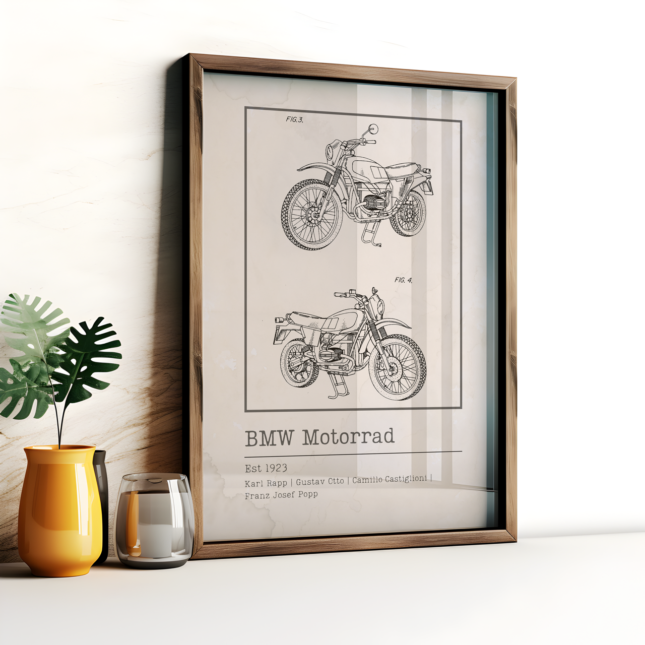 Vintage BMW Blueprint Poster