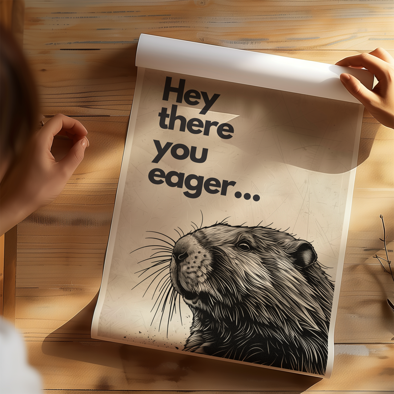 Hey There You Eager... Quirky Beaver Poster