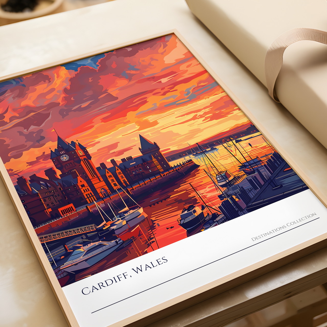 Cardiff Sunset Poster