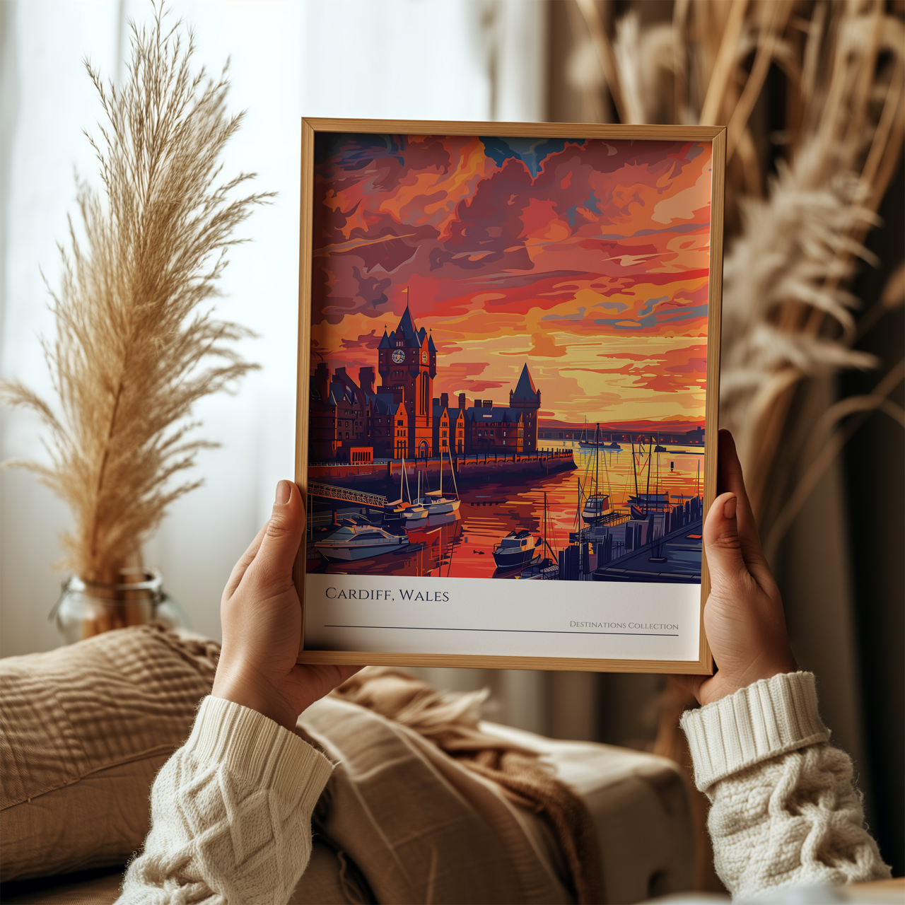 Cardiff Sunset Poster