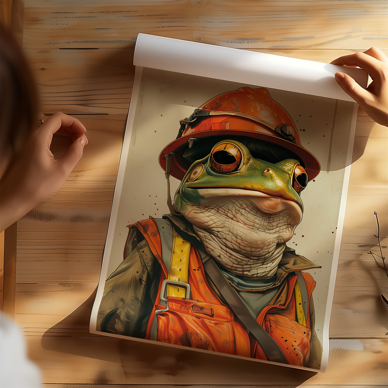 Construction Frog Poster