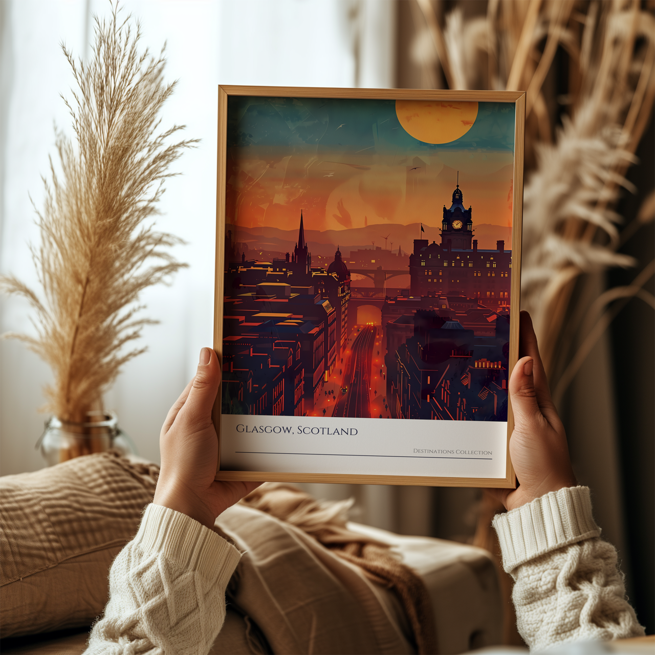Glasgow Sunset Poster