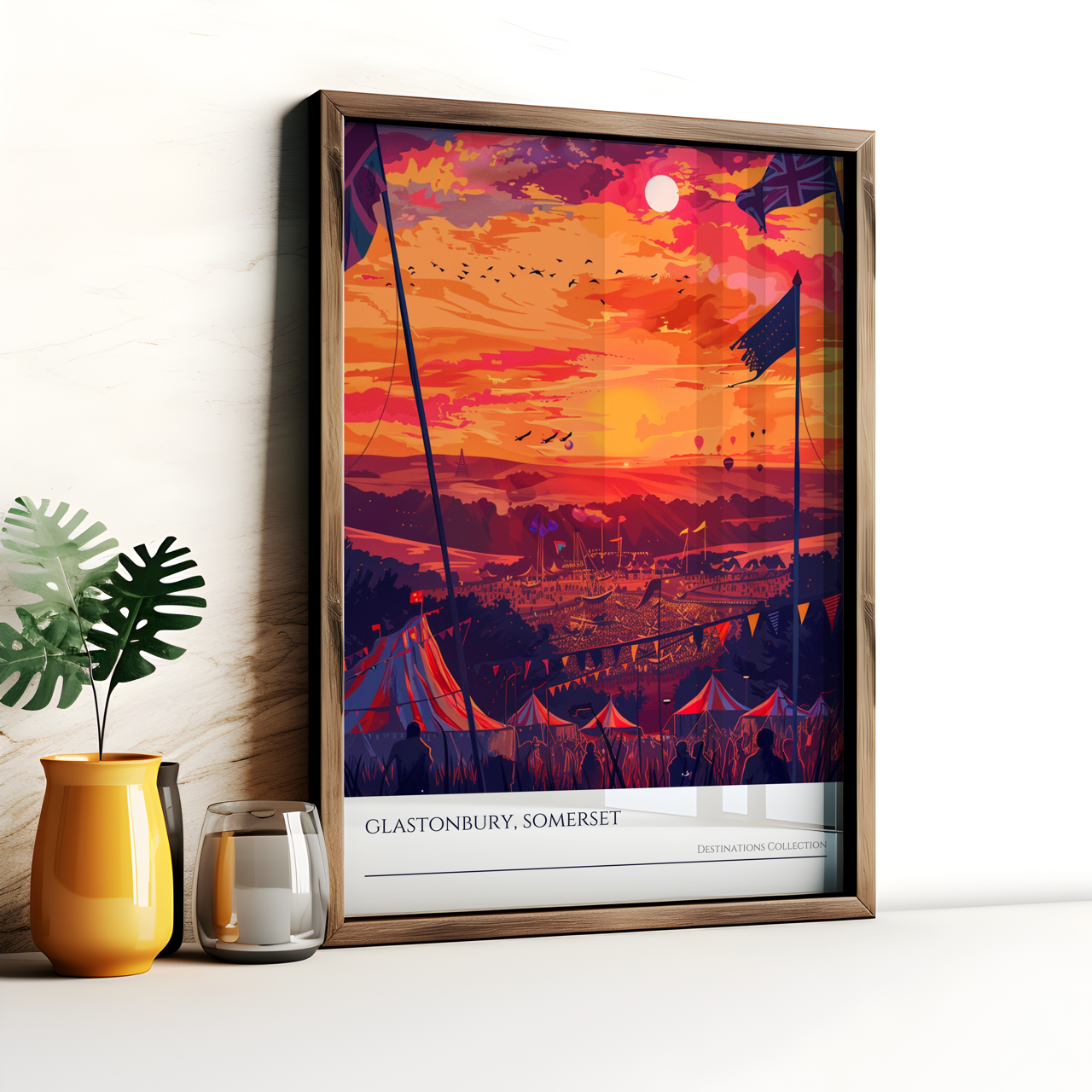 Glastonbury Sunset Poster