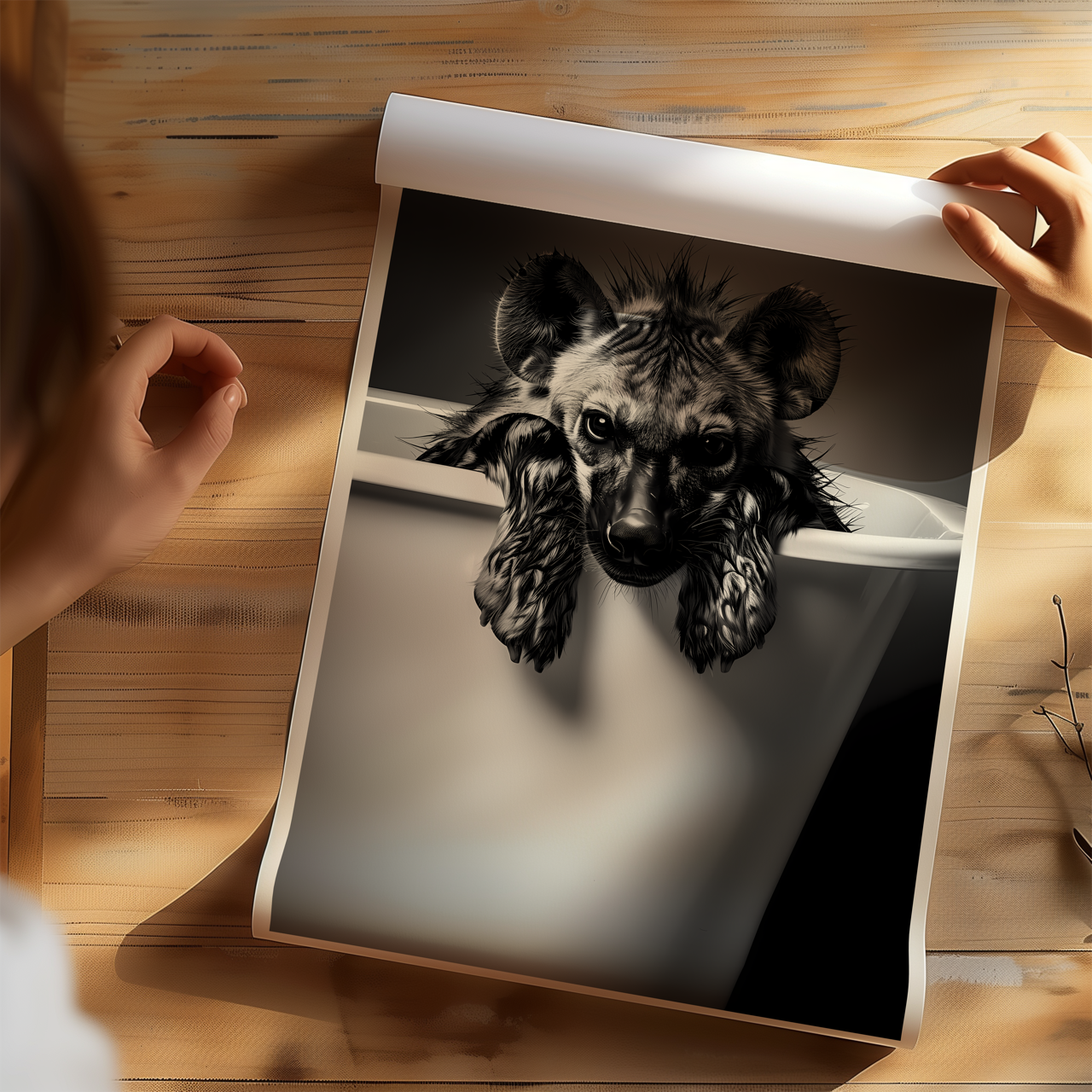 Hyena in the Bath Poster