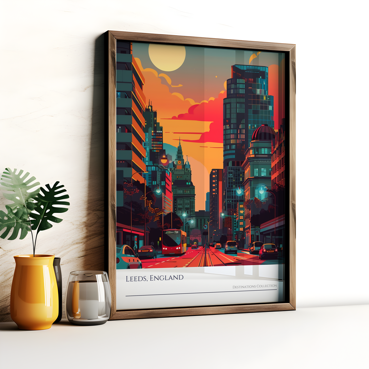 Leeds Sunset, England Poster