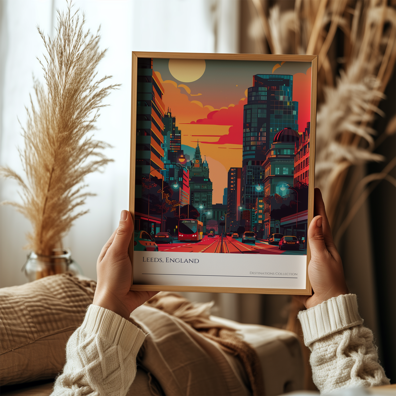 Leeds Sunset, England Poster