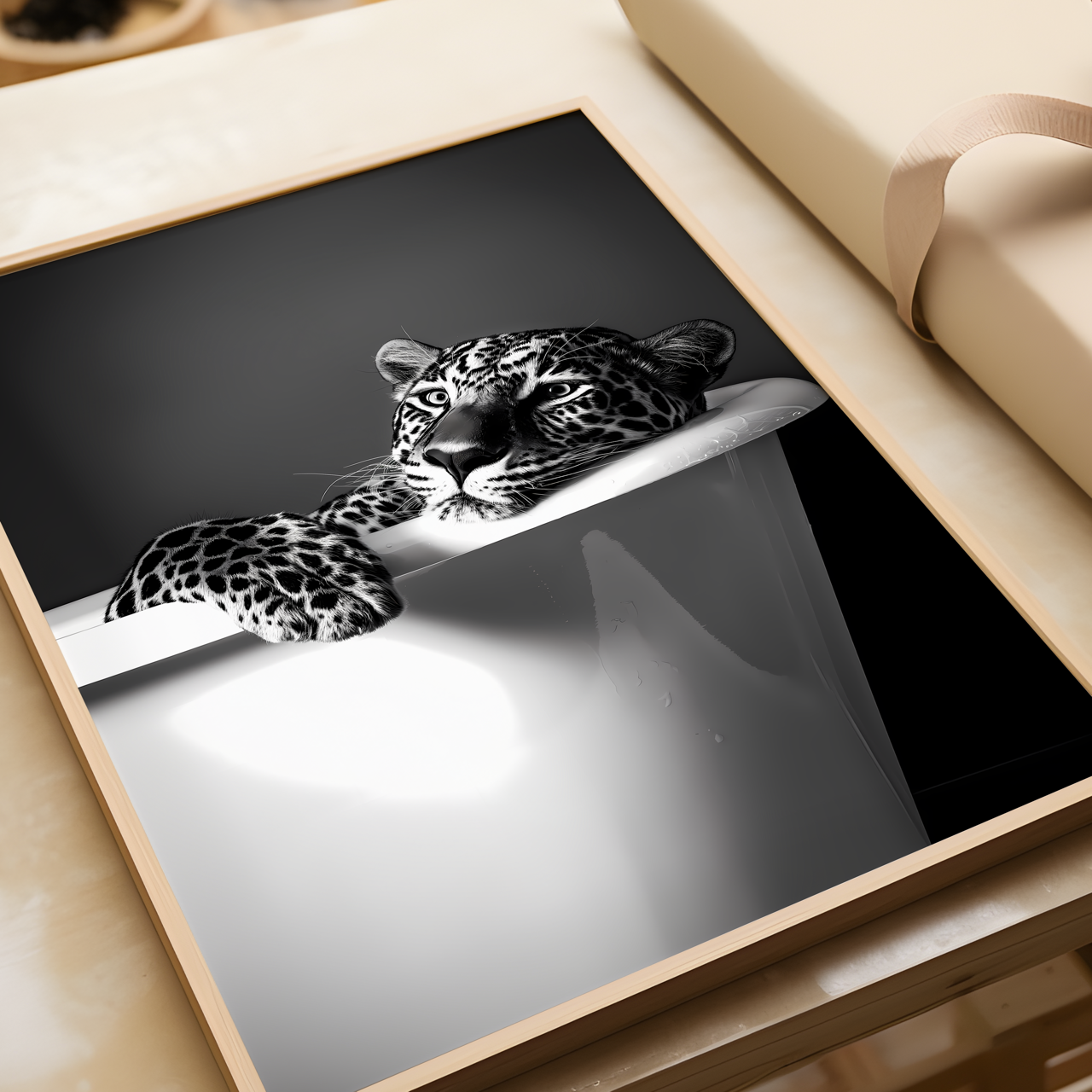 Leopard in the Bath Poster