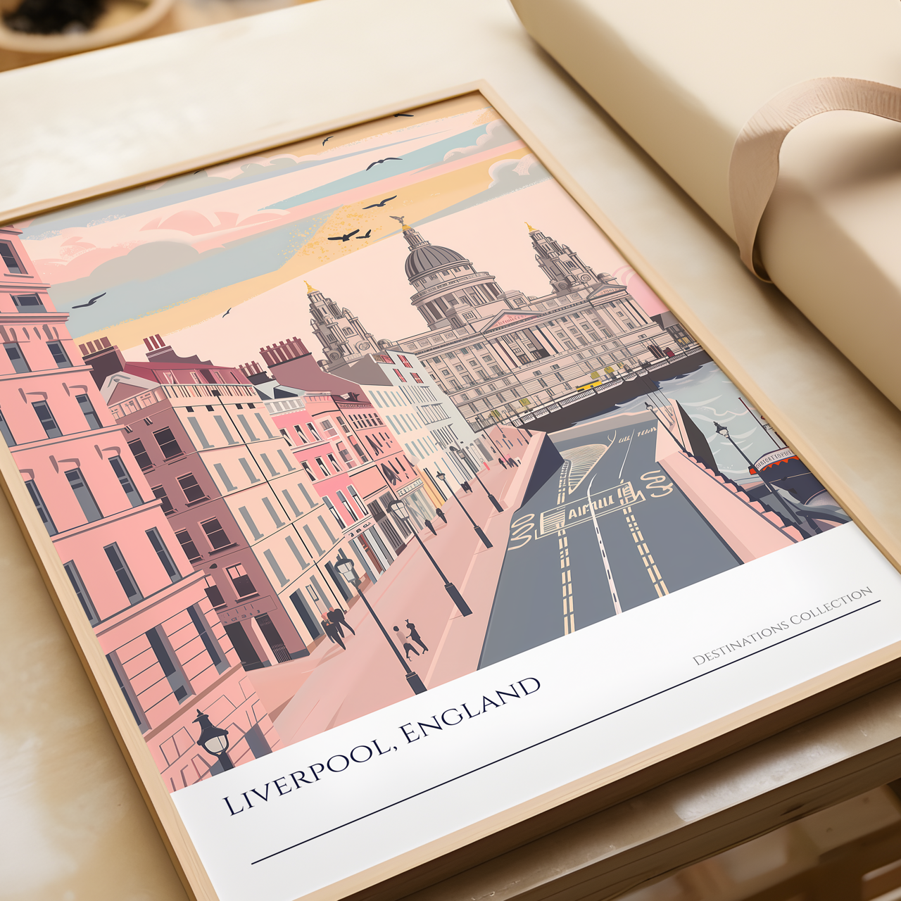 Liverpool, England Cityscape Poster