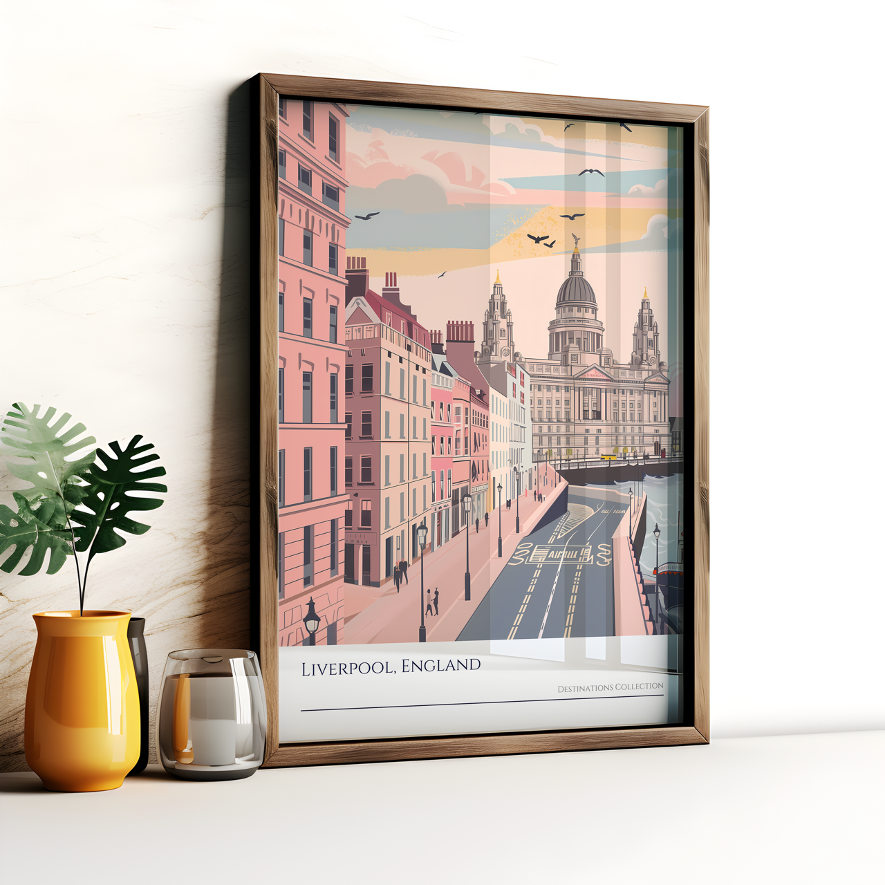 Liverpool, England Cityscape Poster