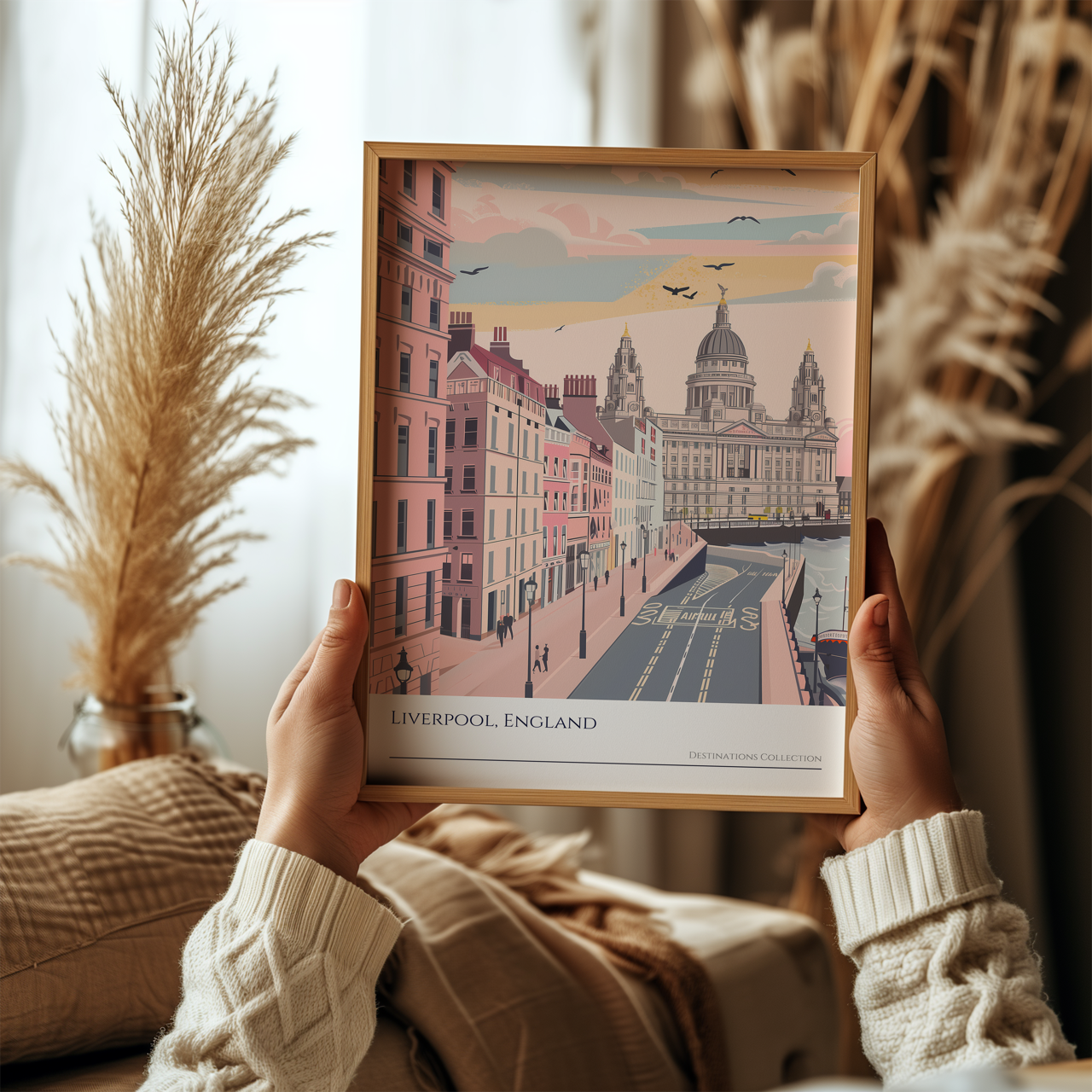 Liverpool, England Cityscape Poster