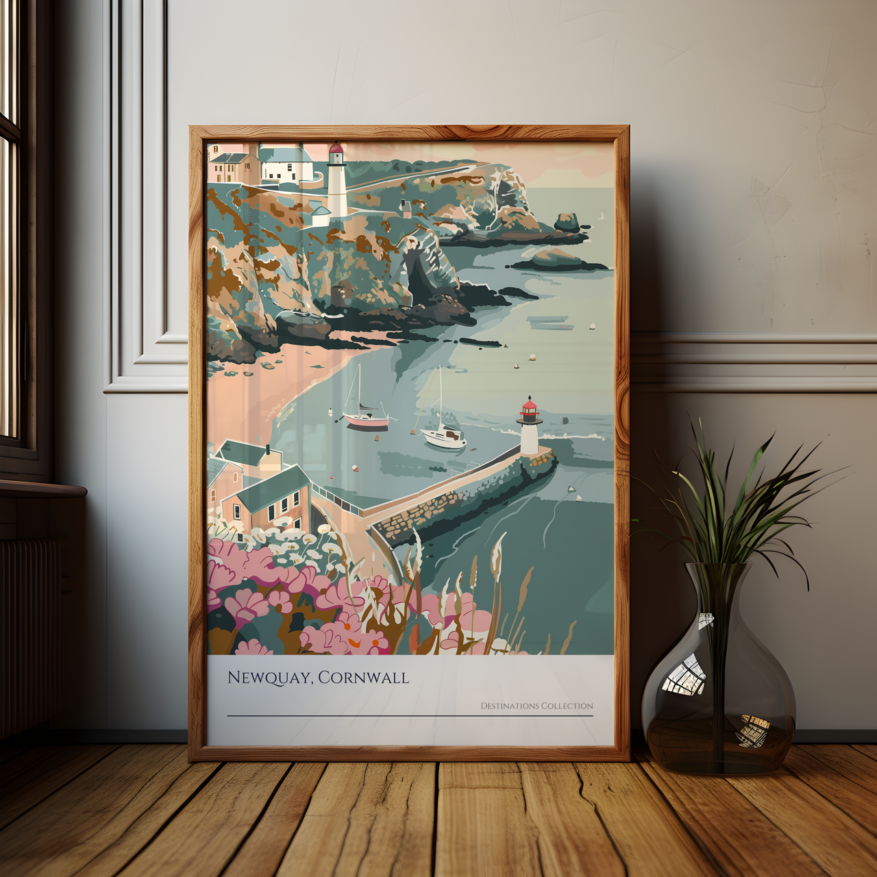 Newquay Cornwall Coastal Art Poster