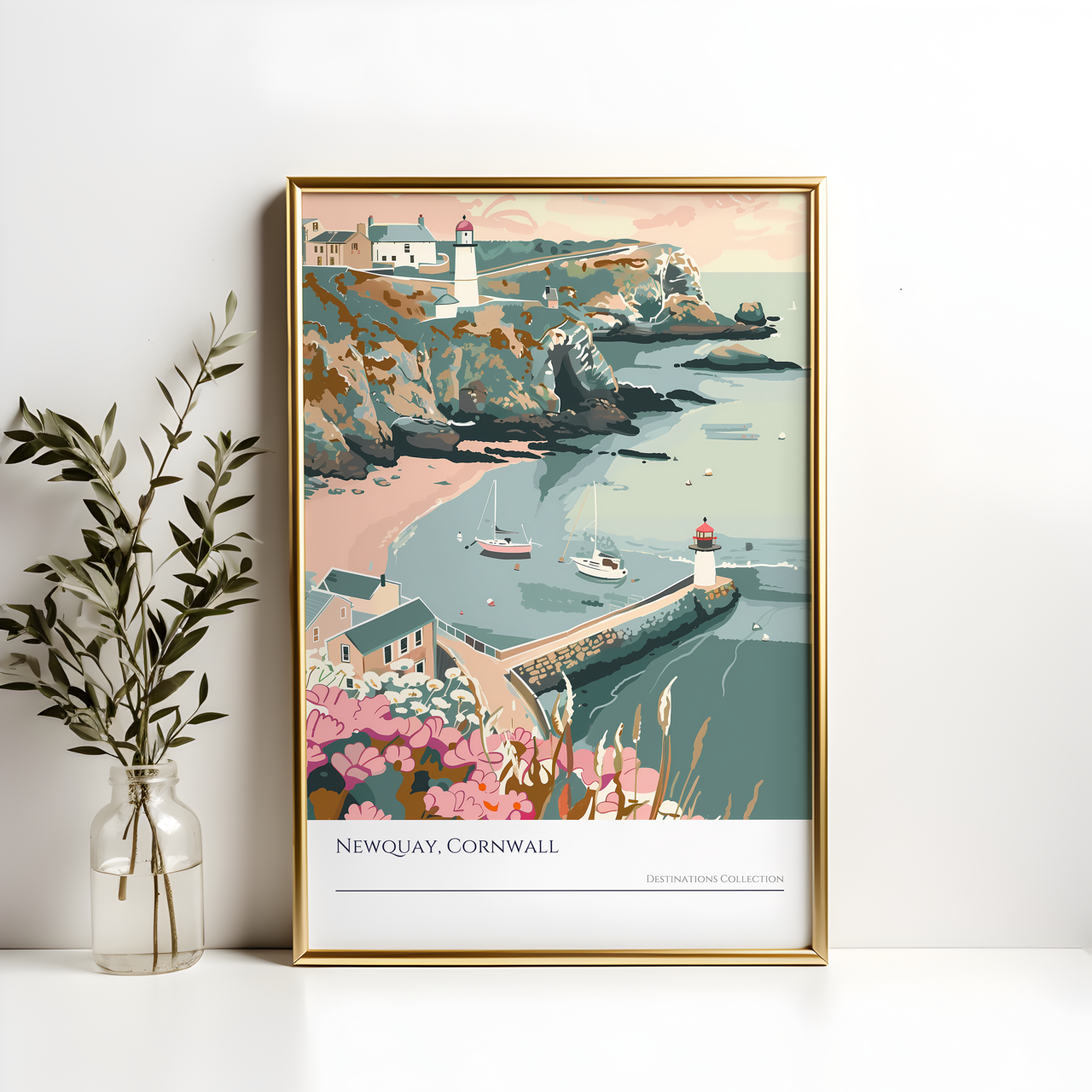 Newquay Cornwall Coastal Art Poster