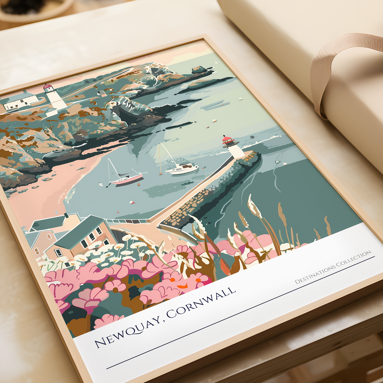 Newquay Cornwall Coastal Art Poster
