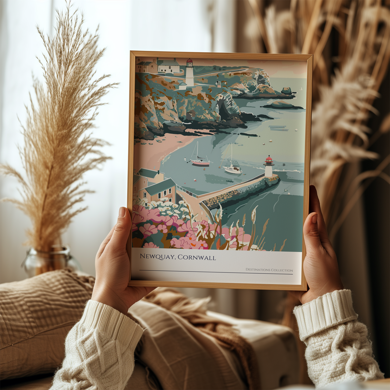Newquay Cornwall Coastal Art Poster