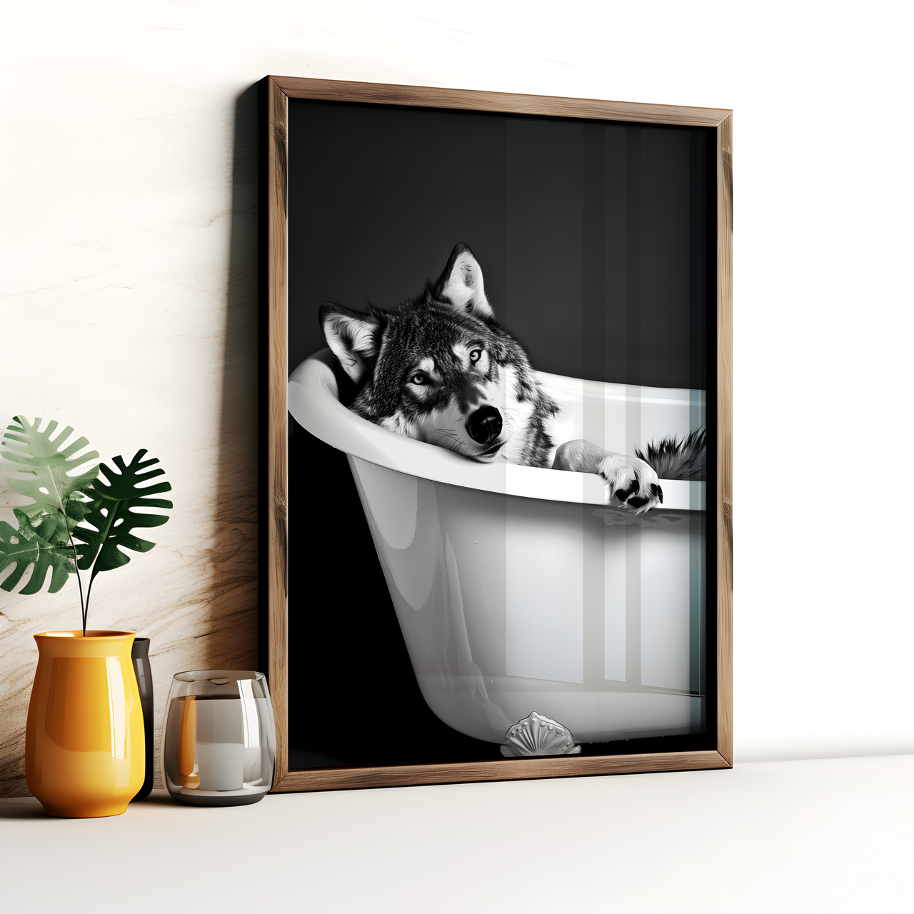 Wolf in the Bath Poster