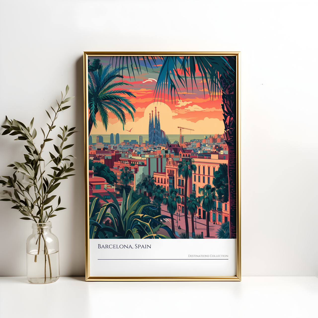 Barcelona Sunset Poster