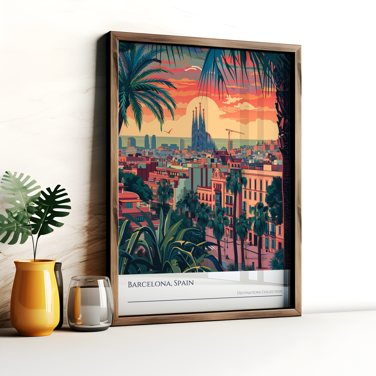 Barcelona Sunset Poster