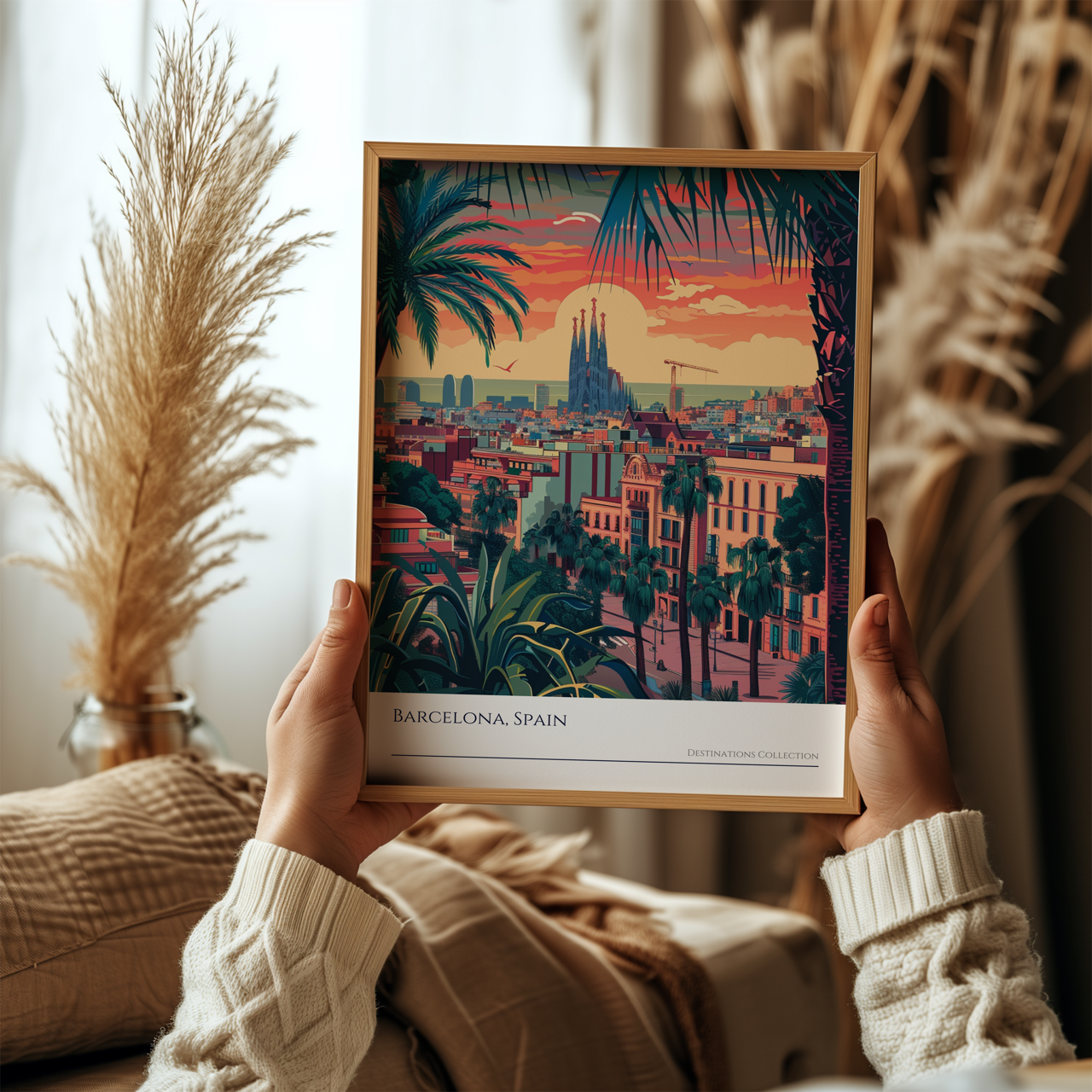Barcelona Sunset Poster