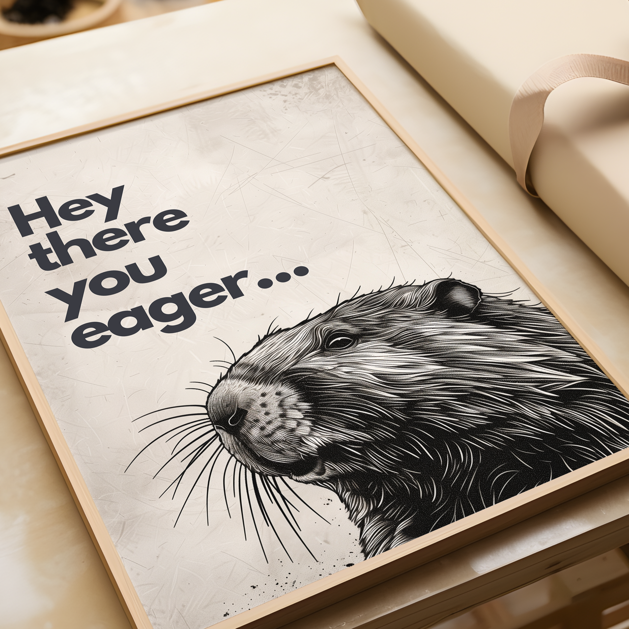 Hey There You Eager... Quirky Beaver Poster