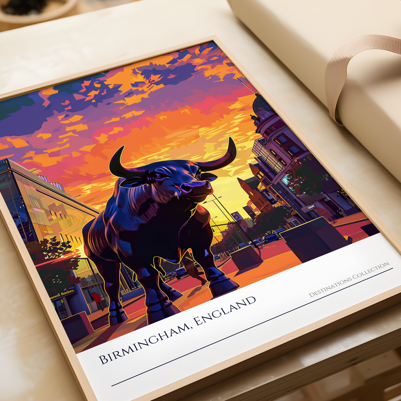 Birmingham Bull Sunset Poster