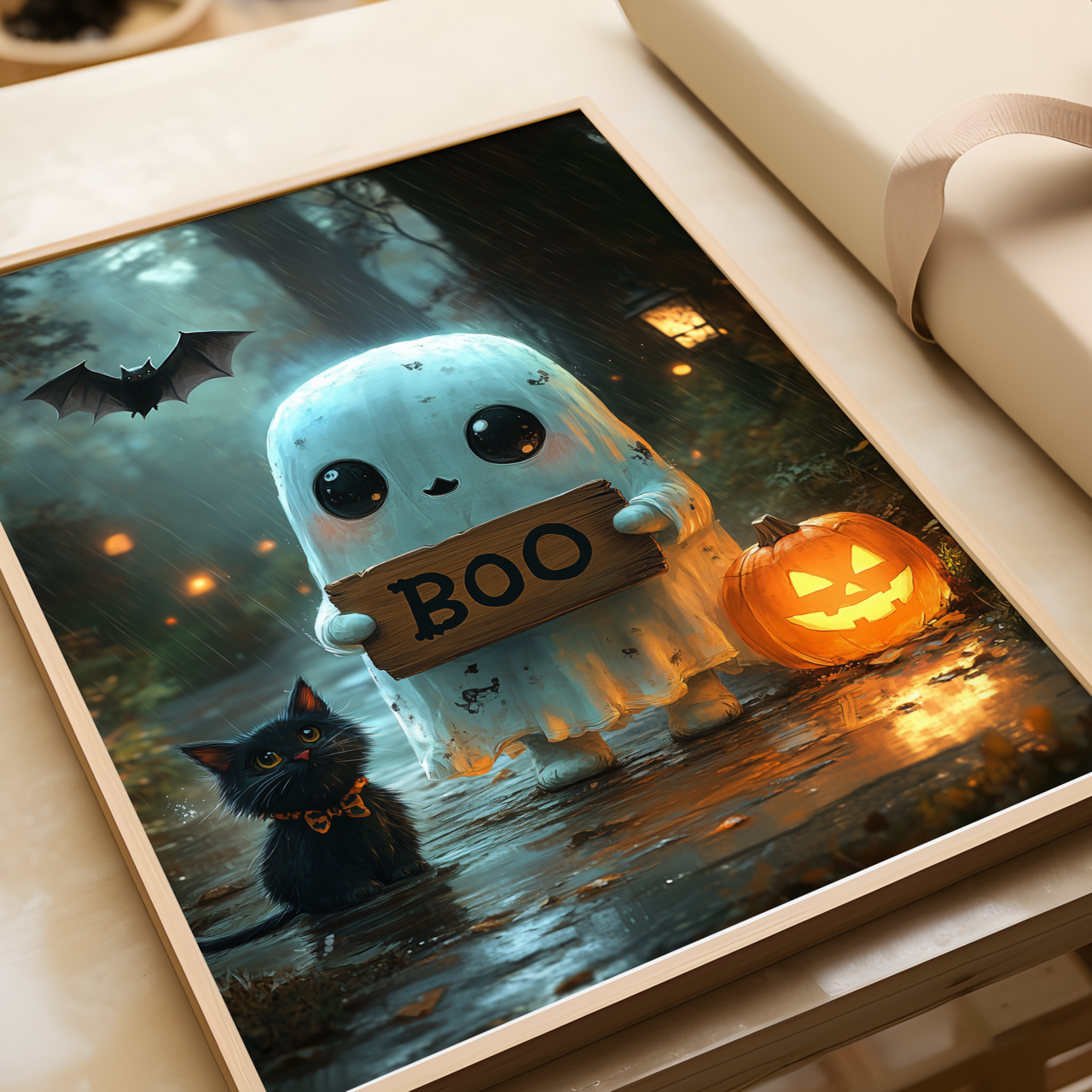 Cute Ghost Halloween Poster