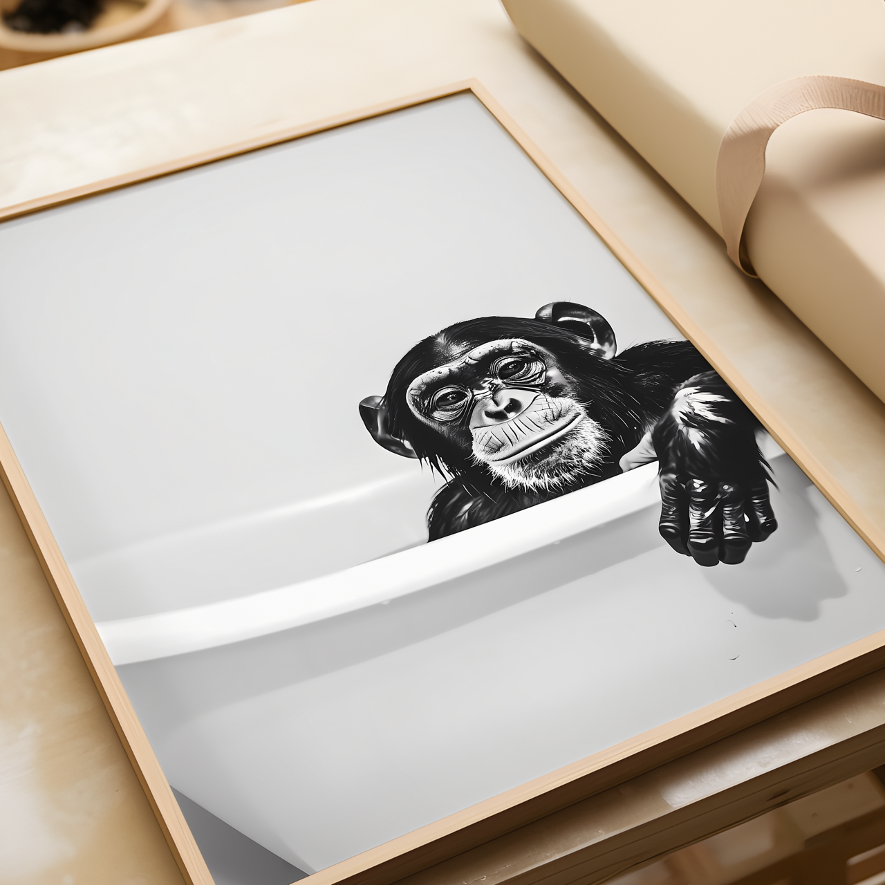 Chimp in the Bath Poster