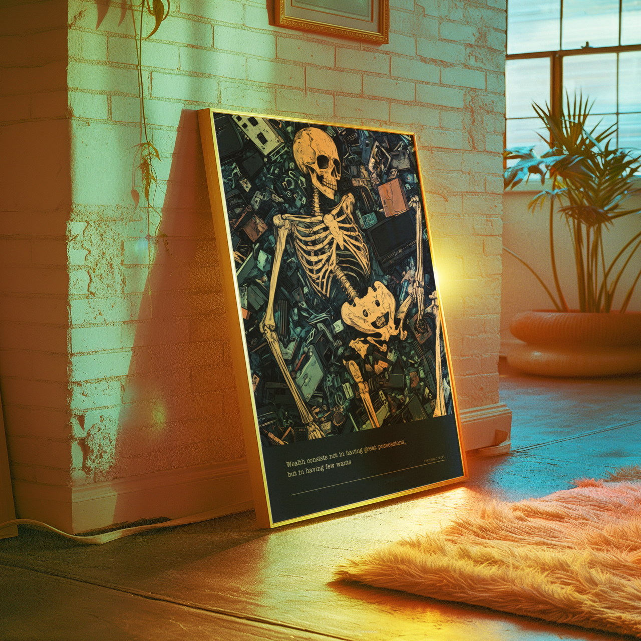 Memento Mori Consumerism Skeleton Poster