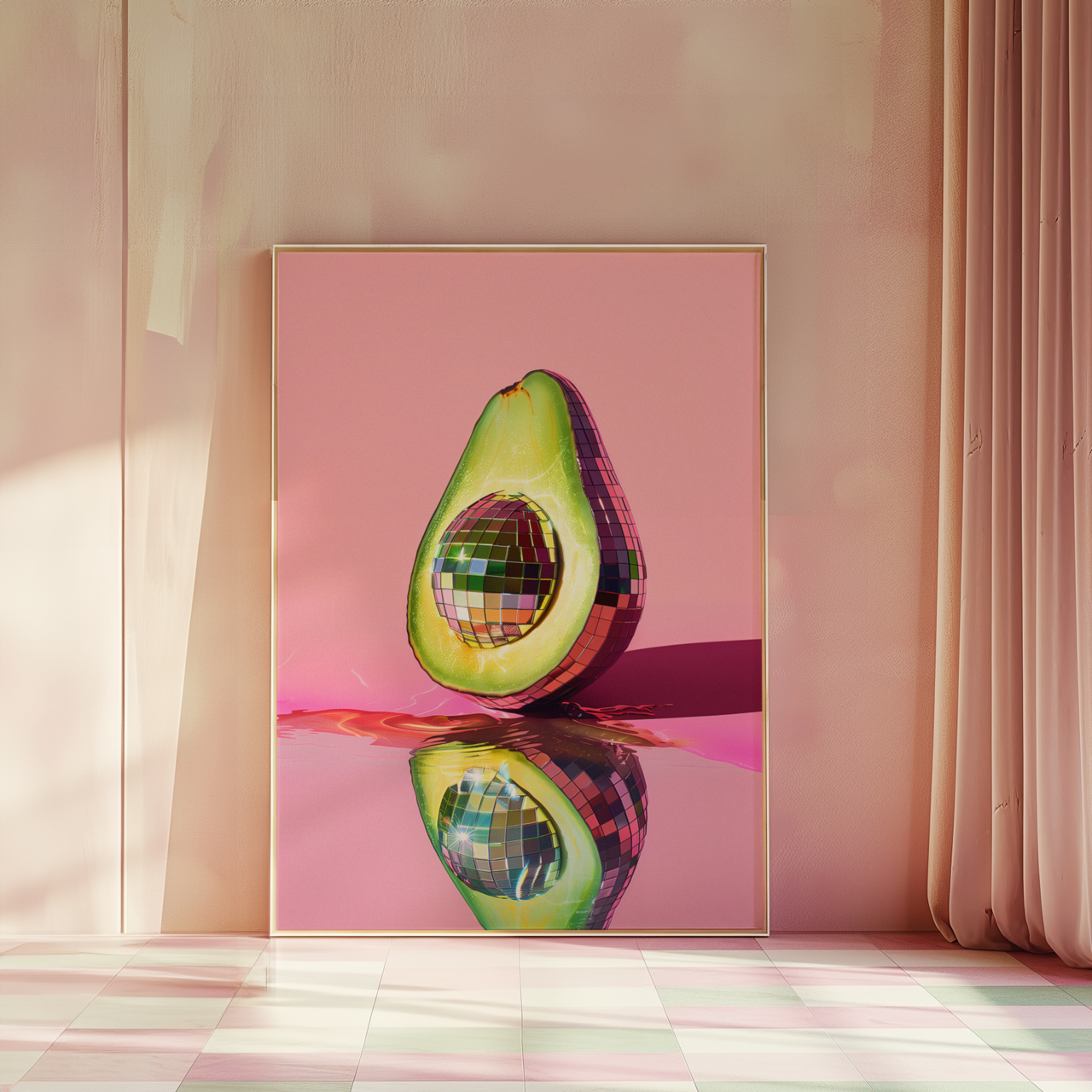 Mirror Disco Ball Avocado Lover Poster