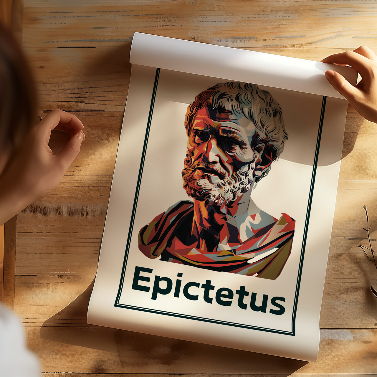 Colourful Epictetus Stoic Art Poster