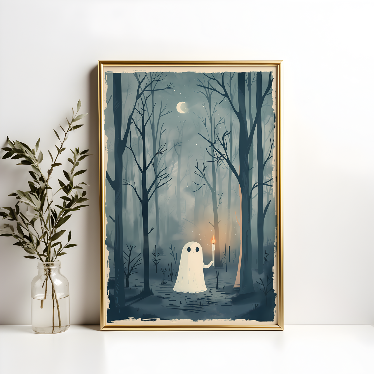 Ghost Candle Japanese Ghost Drawing Poster