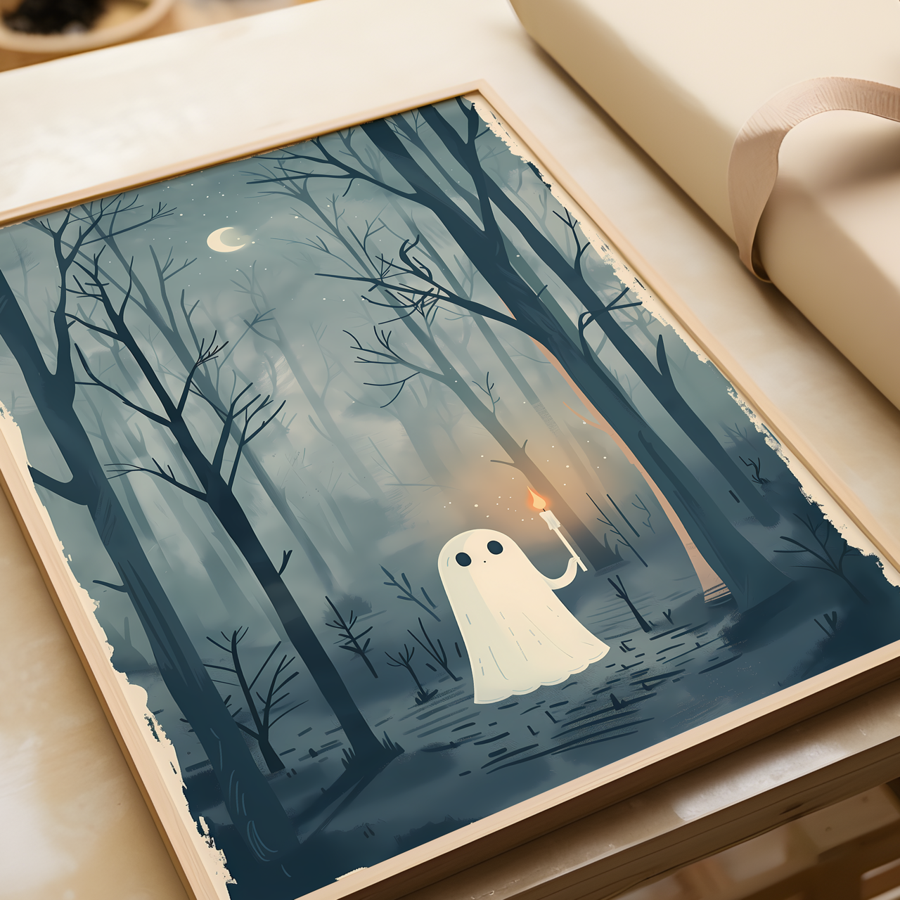 Ghost Candle Japanese Ghost Drawing Poster