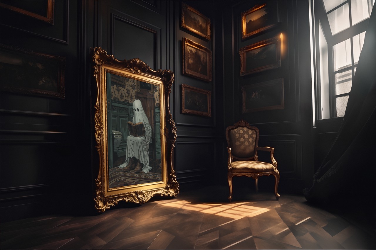 Gothic Ghost Bathroom Poster