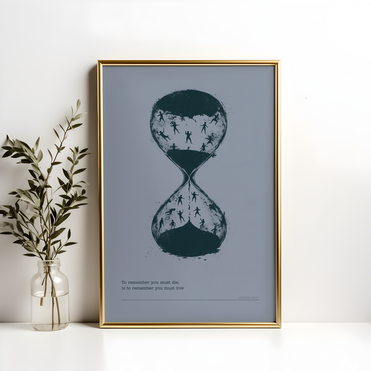 Memento Mori Minimalist Hourglass Poster