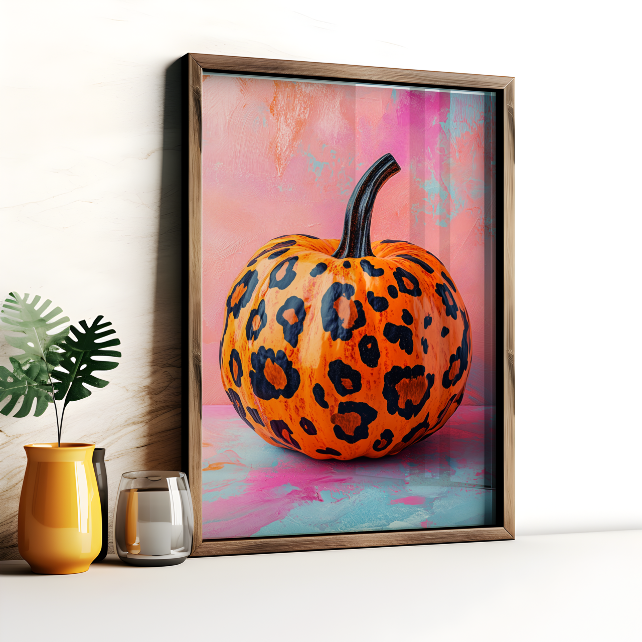 Leopard Print Pumpkin Halloween Poster