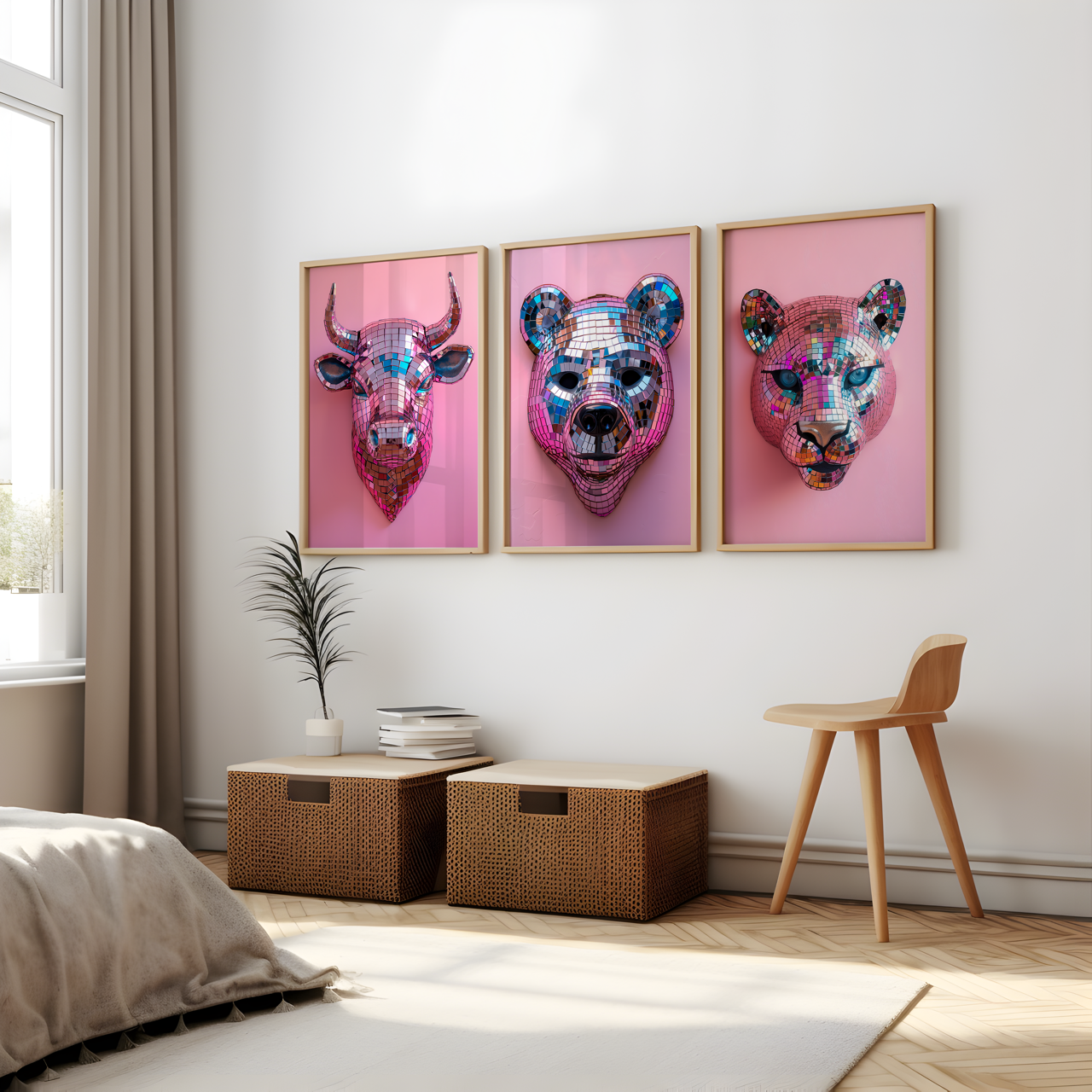 Disco Ball Bear Sculpture Artwork Poster
