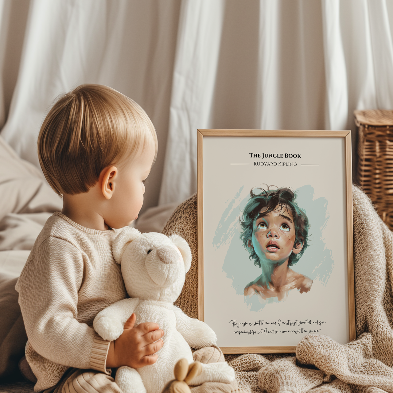 Mowgli The Jungle Book Nursery Decor Poster