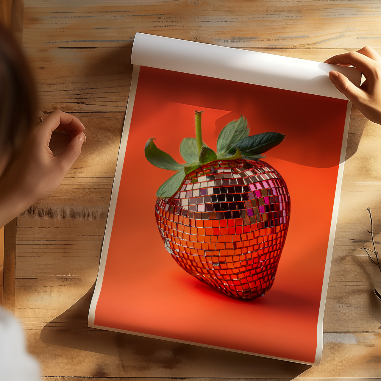 Orange Disco Strawberry Poster