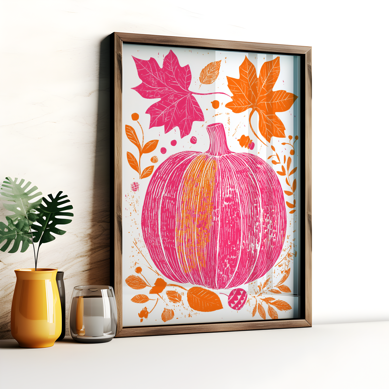 Vibrant Pink Pumpkin Poster