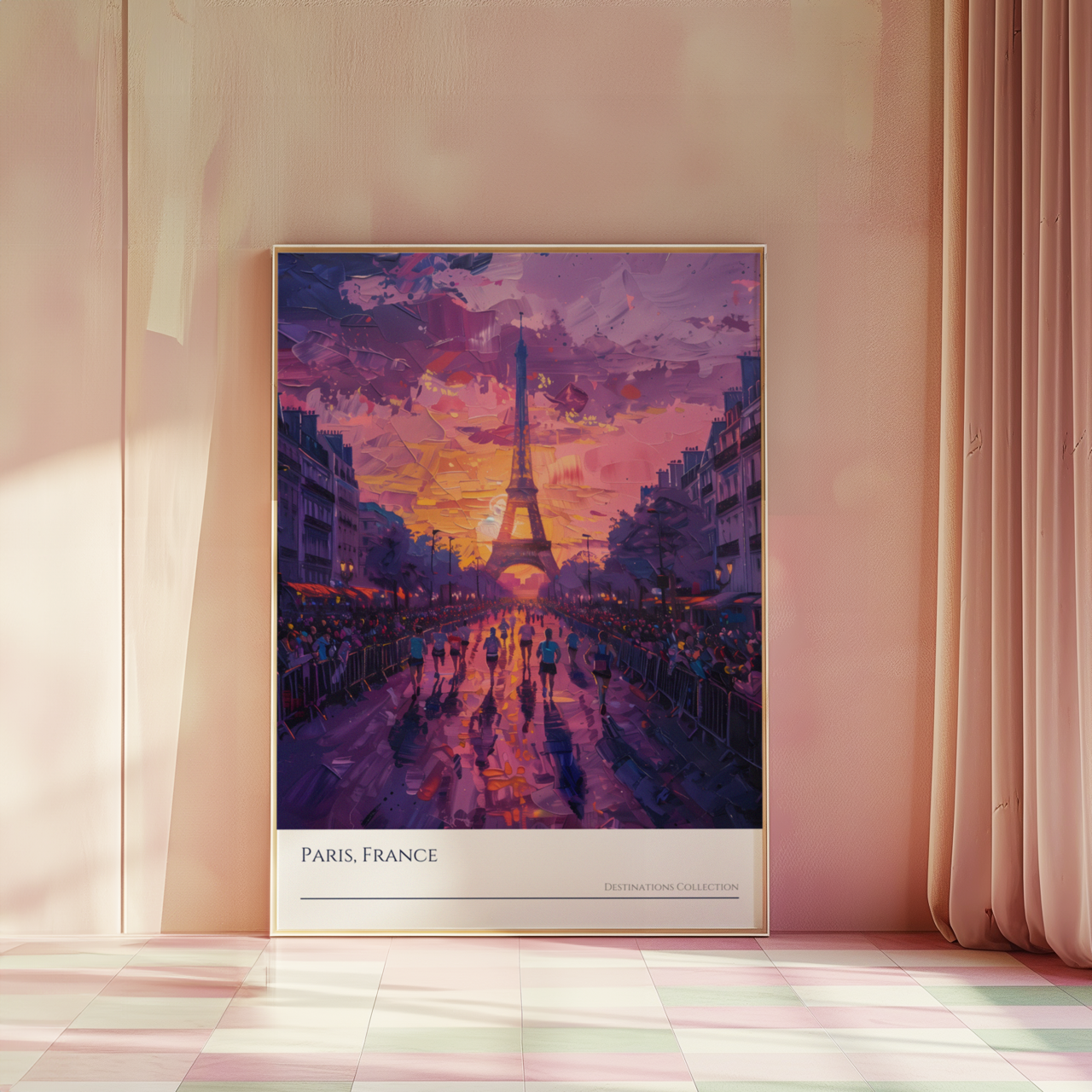 Paris Running Event Souvenir, Purple Poster