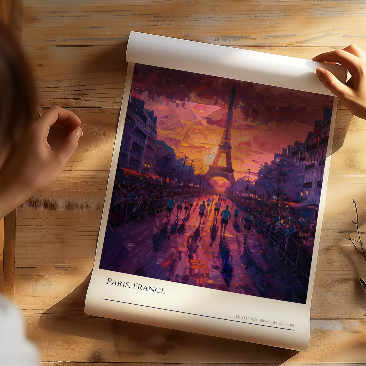 Paris Running Event Souvenir, Purple Poster