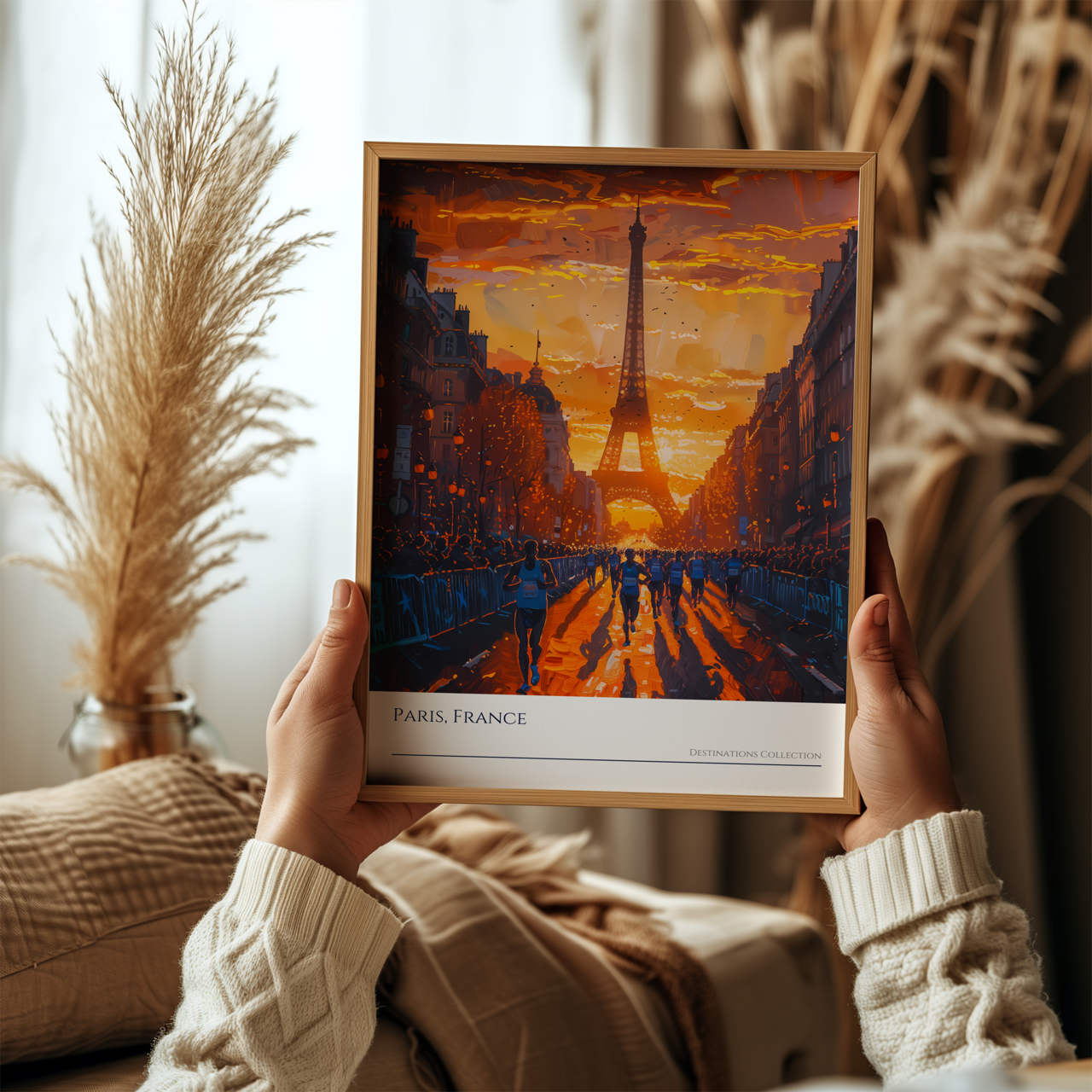 Paris Running Event Poster, Orange