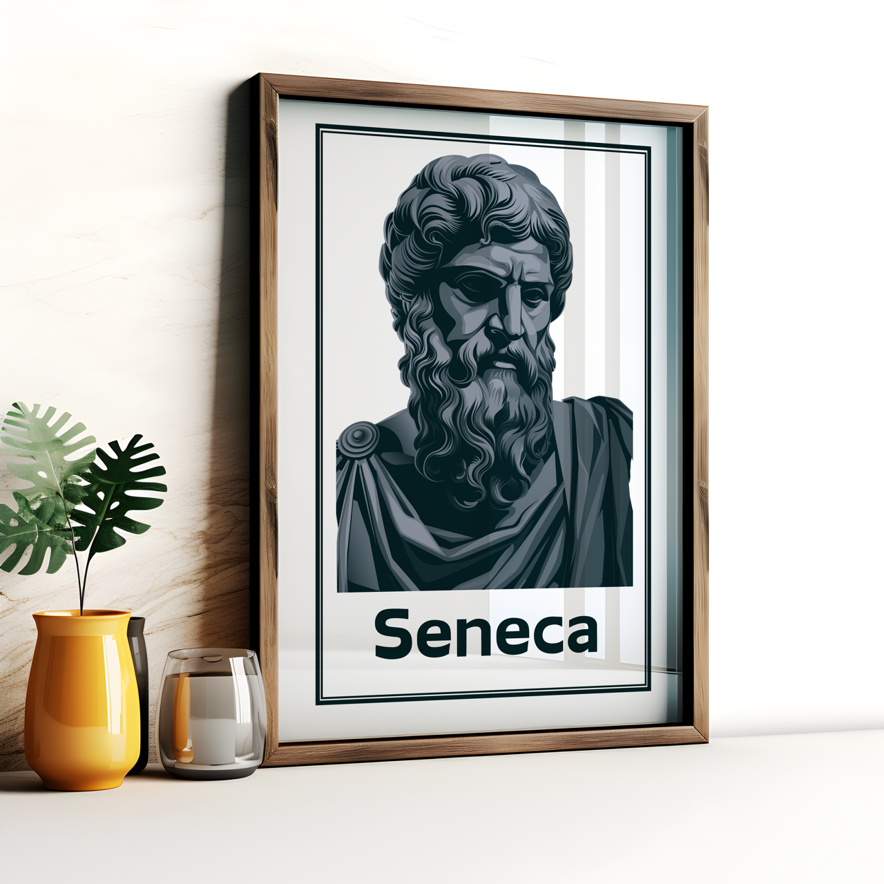 Monochrome Seneca Stoic Art Poster
