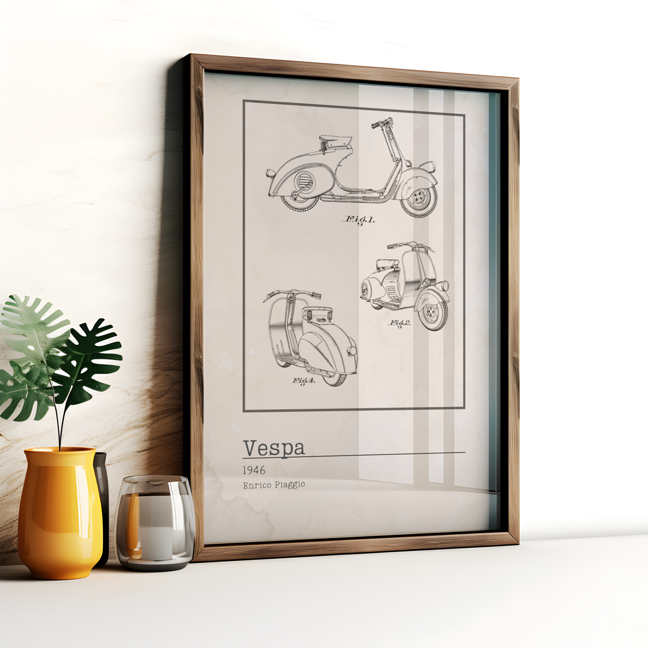 Vespa Piaggio Motorcycle Poster