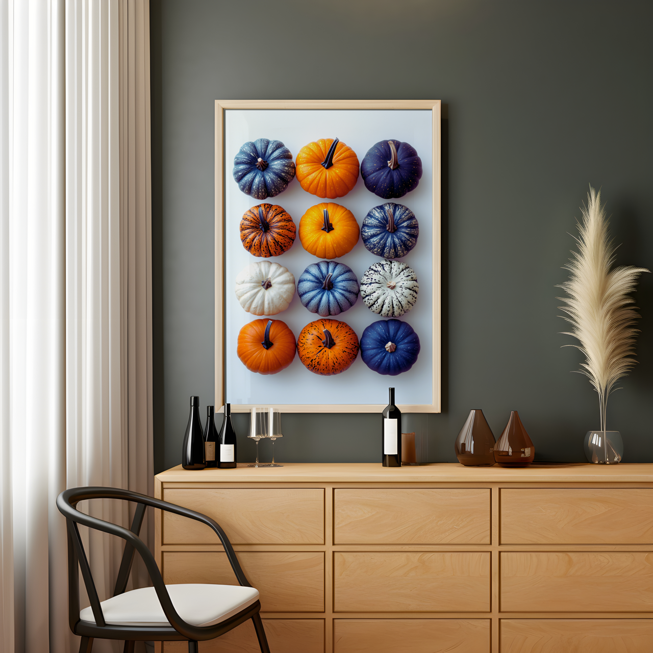 Colourful Pumpkin Autumn Poster