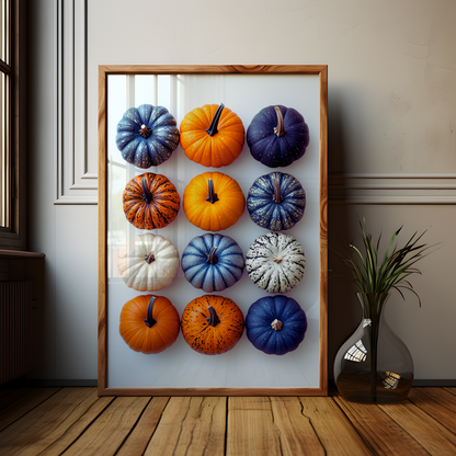 Colourful Pumpkin Autumn Poster