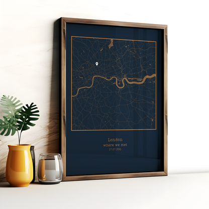 Where It All Began Personalised Map Poster