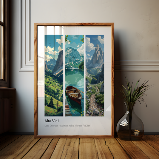 Alta Via 1 Dolomites Hiking Poster